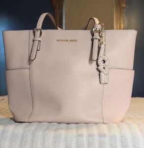 Michael Kors Pink Textured Leather Tote